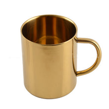 Load image into Gallery viewer, Gold double stainless steel mug home metal with handle coffee cup 350ML
