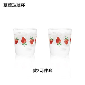Cute Strawberry Coffee Cup Travel Glass Nordic Tea Cups and Mugs Coffee Mug Luxury Breakfast Simple Milk Cup Tazas Unique Mugs